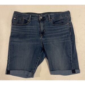 Levi Strauss Signature Shorts Womens 14 W32 Blue Jean Modern Bermuda Stretch‎